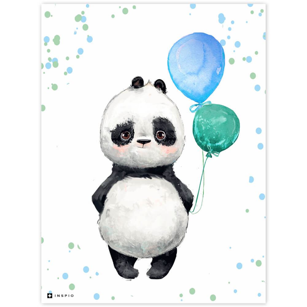 Imagine - panda cu baloane în camera pentru copii